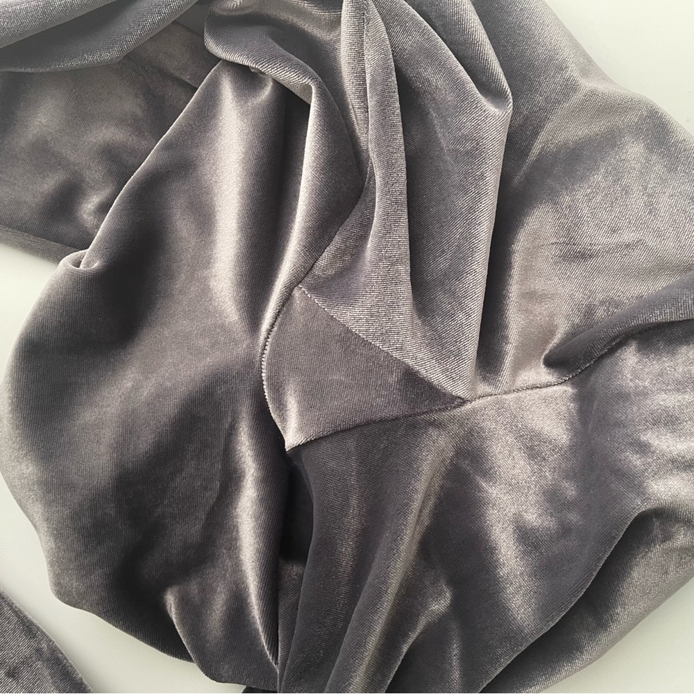 SPANX Grey Velvet Tummy Control High Waisted Tights Leggings Size M - Picture 9 of 11